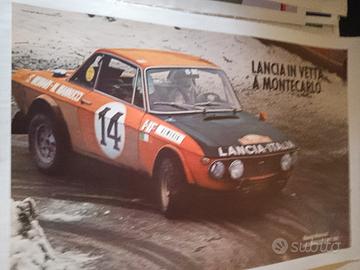 Manifesto Poster pubblicitario illustrato Lancia 