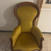 Sedia antica vintage velluto/legno perfetto
