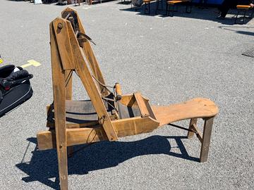 Antica cardatrice manuale per lana in legno