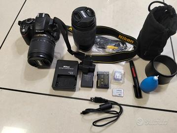 Nikon D3200 kit completo con n.2 obiettivi