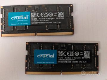DDR 5 5600 Crucial 64. 32 x2