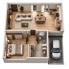 Bilocale con posto auto disponibile subito