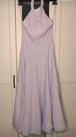 Vestito midi Zara halter a quadretti vichy lilla -