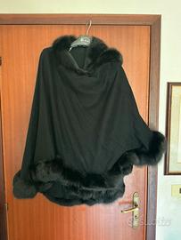Mantella con pelliccia di Visone Black e cashmere