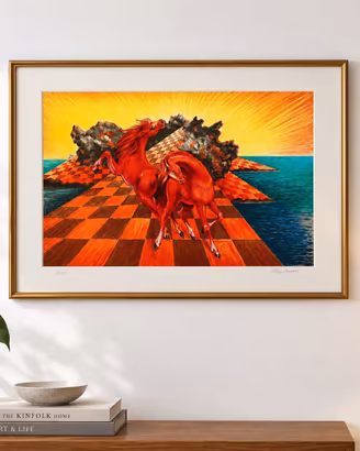 Aligi Sassu Litografia Cavalli di Atlantide
