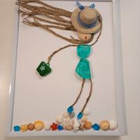 Quadretto ' giornata ventosa " con vetrini di mare