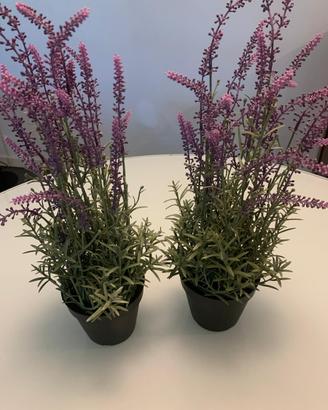 2 vasi lavanda artificiale