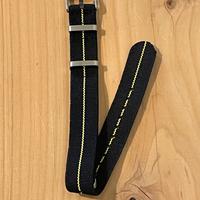 Cinturino in corda NATO 18mm Nero/Giallo