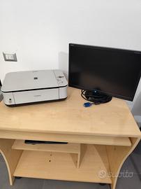 Scrivania, monitor, stampante 