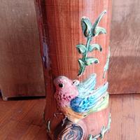 vaso terracotta finto legno vintage 