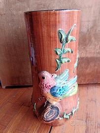 vaso terracotta finto legno vintage 