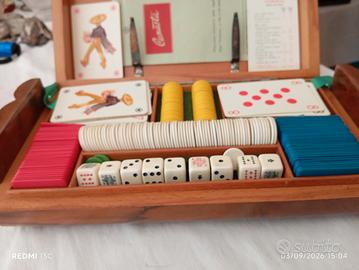 Scatola Giochi Legno Art Déco Anni 30 Completa