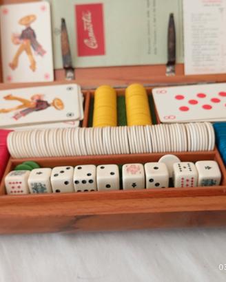 Scatola Giochi Legno Art Déco Anni 30 Completa