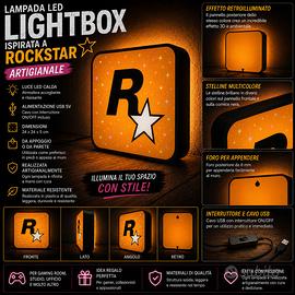 Lampada led ROCKSTAR insegna scrivania muro gta 6
