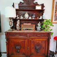 CREDENZA D'EPOCA IN NOCE, DOPPIO CORPO, AUTENTICA.