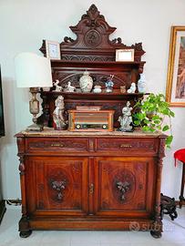 CREDENZA D'EPOCA IN NOCE, DOPPIO CORPO, AUTENTICA.