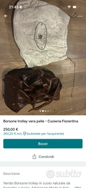 Borsa Trolley in cuoio - cuoieria fiorentina