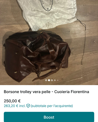 Borsa Trolley in cuoio - cuoieria fiorentina