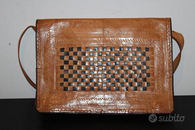 Borsa vintage in cuoio artigianale – Marocco 1960