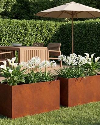 Vasi da giardino 2 pz Ruggine Acciaio Corten