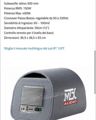 Subwoofer MTX AUDIO