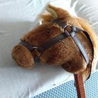 Testa di cavallo con asta per cowboy o teatro