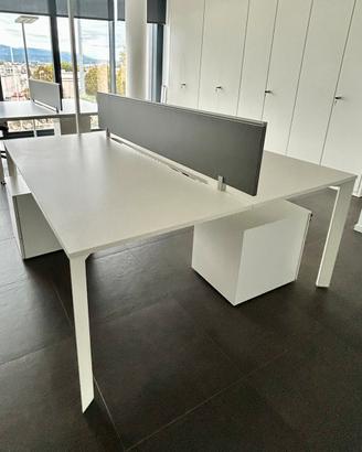 Scrivania ufficio due posti.  Biianca Citterio