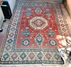 Tappeto pakistano rosso blu