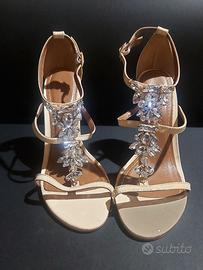 Sandalo gioiello color champagne n. 38 Carrano