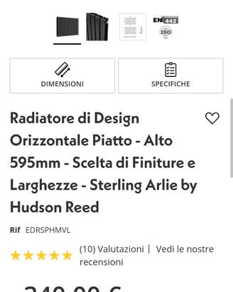 Radiatore di Design Orizzontale  hudson reed