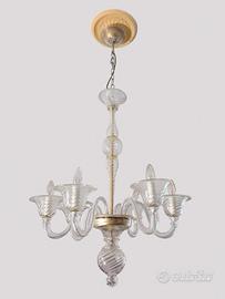 Lampadario Chandelier in vetro di Murano a 6 Luci
