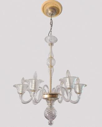 Lampadario Chandelier in vetro di Murano a 6 Luci