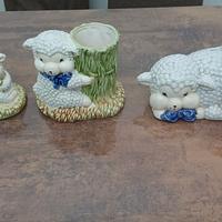 set di pecorelle in ceramica 