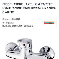 Miscelatore lavello a parete syrio cromo 