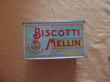 Scatola latta biscotti Mellin anni 70