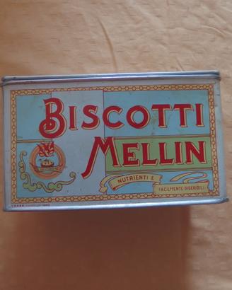 Scatola latta biscotti Mellin anni 70