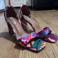 Sandali multicolore in raso