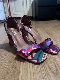 Sandali multicolore in raso