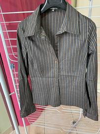 Camicia righe misto cotone ETAM tg. 44, usata