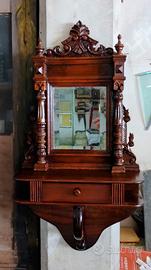 Antica consolle con specchio e cassetto 