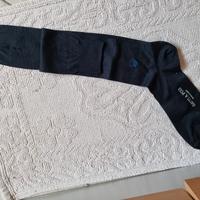 Calze lunghe blu da uomo ricamate nuove 