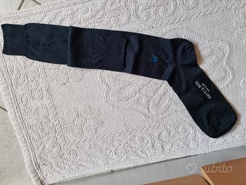 Calze lunghe blu da uomo ricamate nuove 