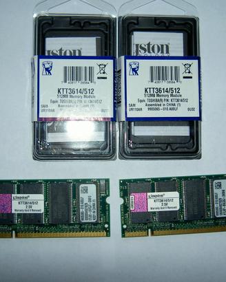 Ram originali Kingston da 512 Kb mod. KTT3614/512
