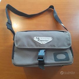 FLAB Borsa tracolla Reporte grigia, con scomparti