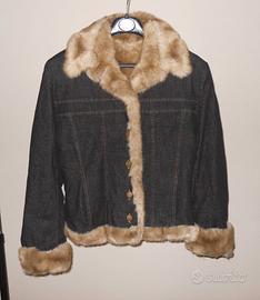 Giacca Giubbotto Jeans e Pelliccia Eco Tg S NUOVA!