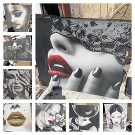 Set 8 Quadri Donna Fashion Pop Art Moderni