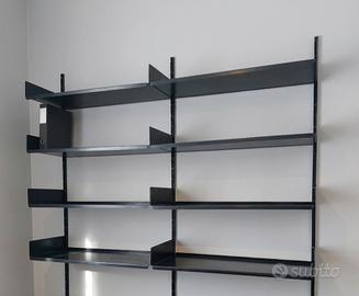Libreria De Padova, finitura nera, 17 ripiani