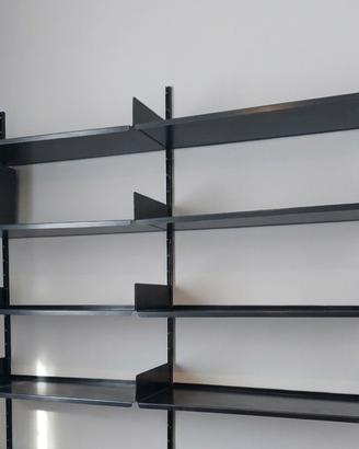 Libreria De Padova, finitura nera, 17 ripiani