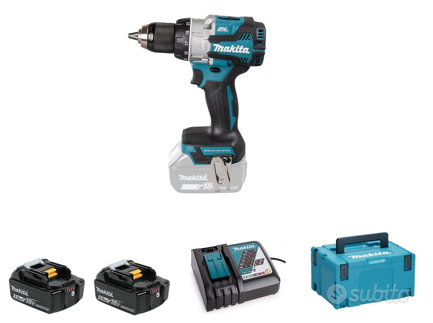 AVVITATORE MAKITA DHP489RTJ TRAPANO A PERCUSSIONE 18V BRUSHLESS COMPLETO DI  BATTERIE – Rivenditore Makita