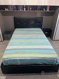 Letto contenitore una piazza e mezzo con materasso